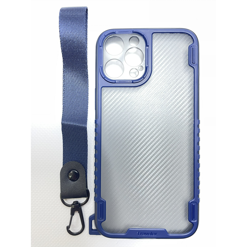 Накладка CARBON PROTECTION для Iphone 12 Pro Max (Blue)-0